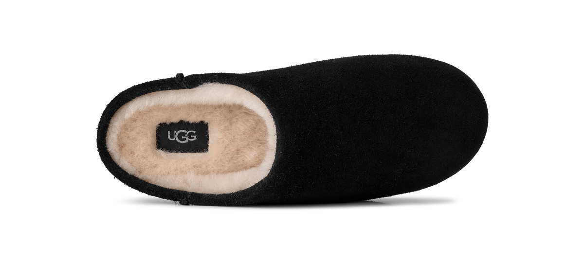 UGG Elea Womens Slip-On Slippers — Black Suede