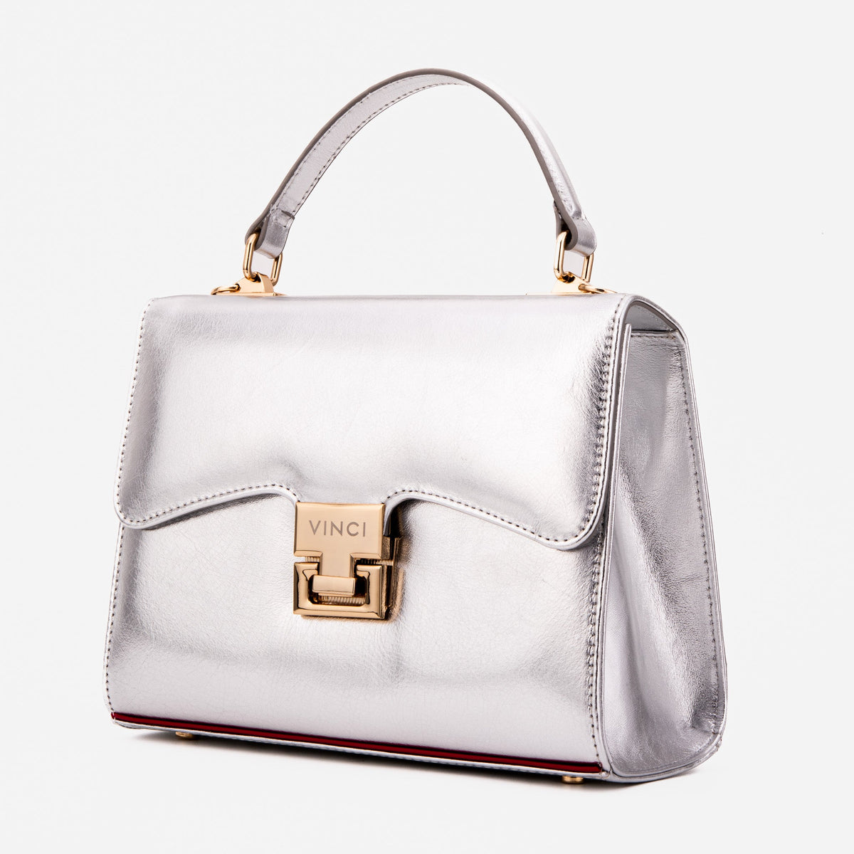 Vinci Leather The Ege Silver Leather Handbag – product view 1