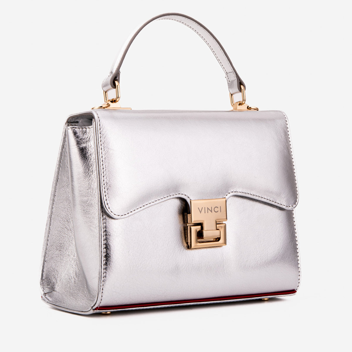 Vinci Leather The Ege Silver Leather Handbag – product view 2