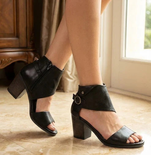 Eric Michael Callie Women’s Block Heel Leather Sandal
