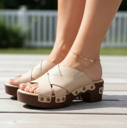 Eric Michael Chili Women’s Leather Block Heel Sandal