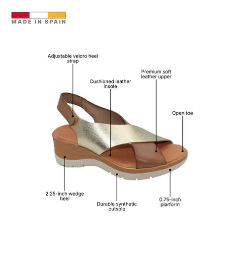 Eric Michael Elena Women’s Leather Wedge Sandal