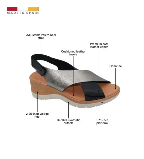 Eric Michael Elena Women’s Leather Wedge Sandal