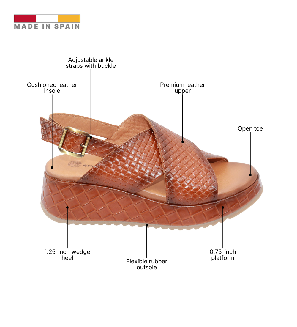 Eric Michael Fawna Braided Leather Wedge Sandal