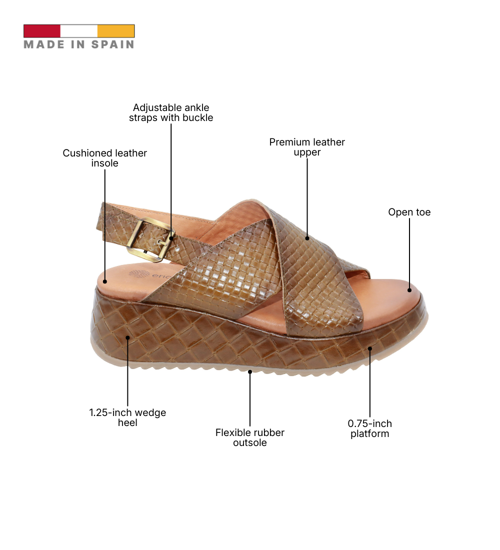 Eric Michael Fawna Braided Leather Wedge Sandal