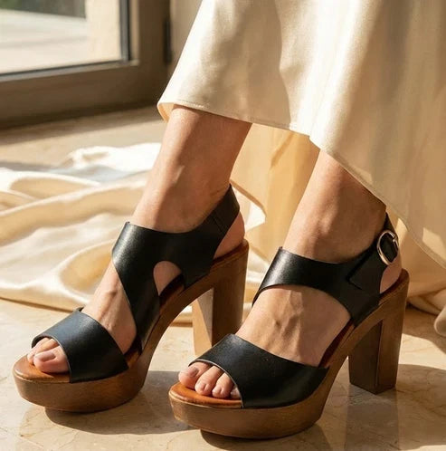 Eric Michael Ginger Women’s Leather Block Heel Sandal