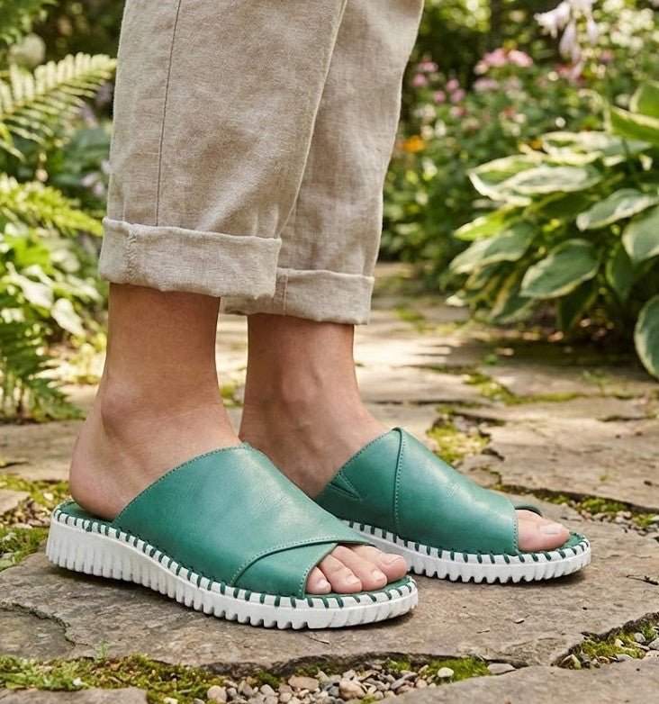 Eric Michael Gloria Leather Slide Sandal
