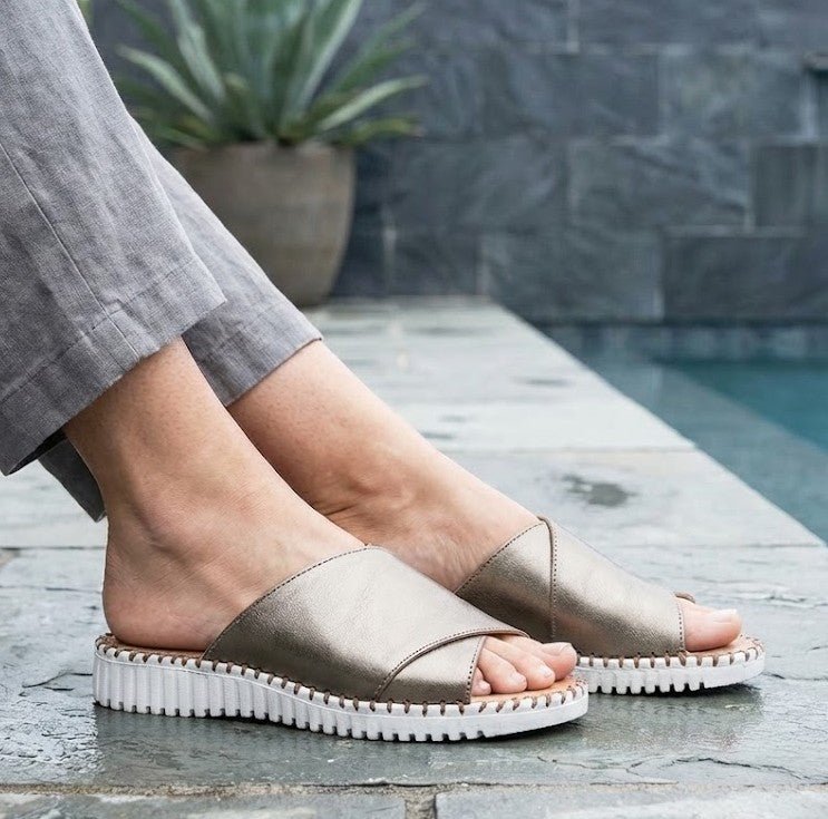 Eric Michael Gloria Leather Slide Sandal