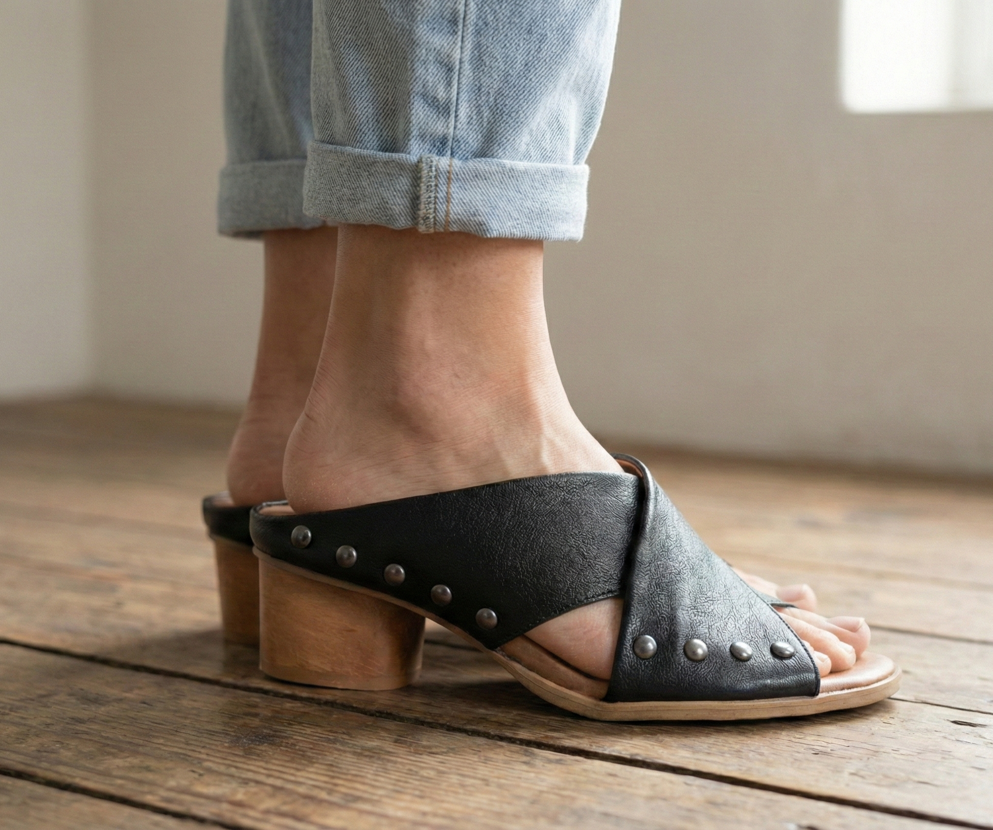 Eric Michael Hila Studded Crisscross Slide