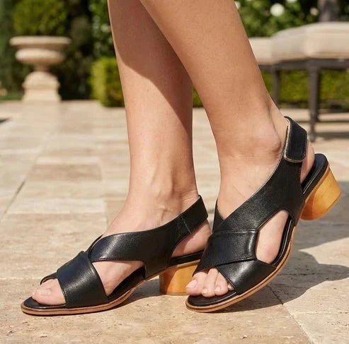 Eric Michael Isla Women’s Nubuck Slingback Block Heel Sandal