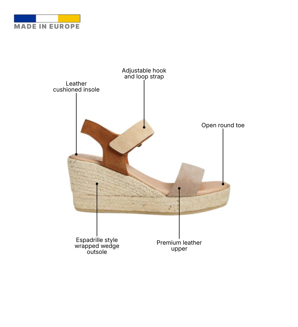 Eric Michael Ivory Leather Wedge Espadrille