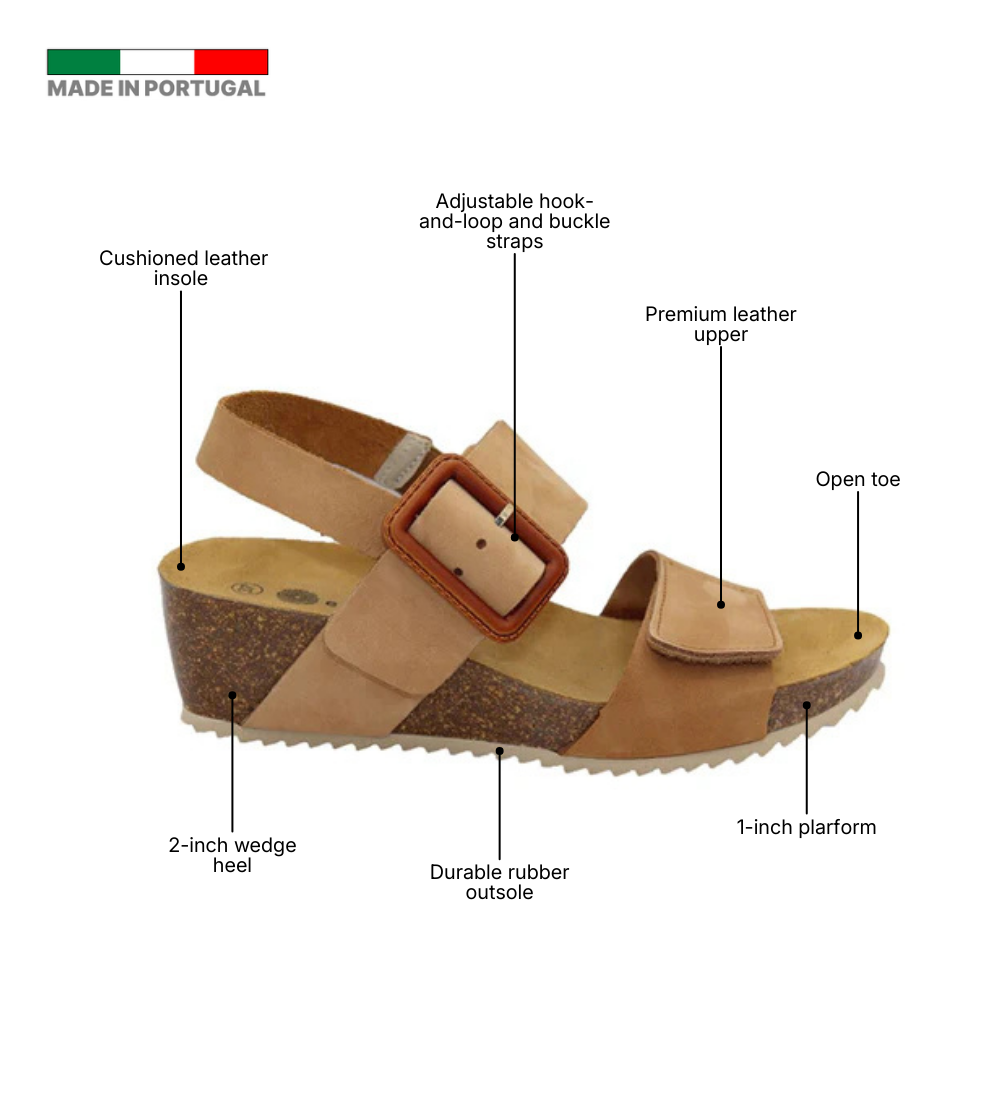 Eric Michael Lake Leather Wedge Sandal