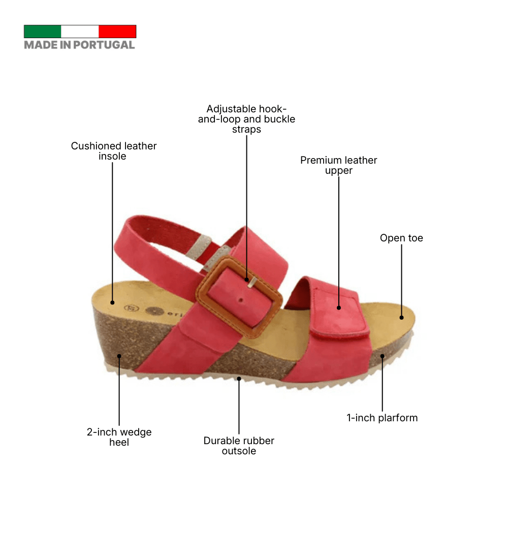 Eric Michael Lake Leather Wedge Sandal