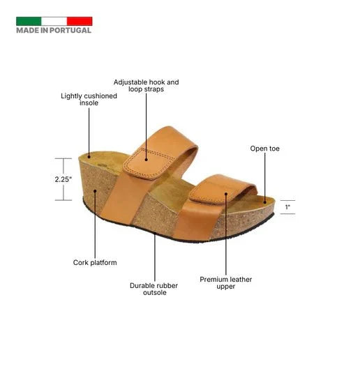 Eric Michael Lily Leather Wedge Sandals
