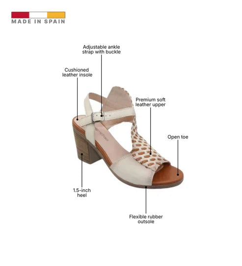Eric Michael Madrid Women’s Leather Low Wedge Sandal
