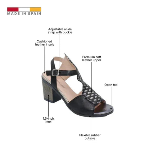 Eric Michael Madrid Women’s Leather Low Wedge Sandal