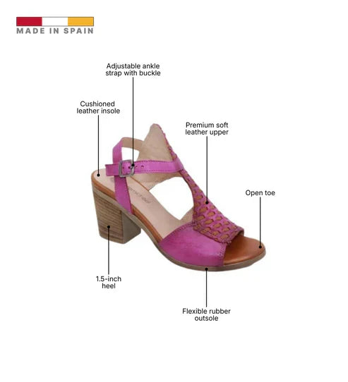 Eric Michael Madrid Women’s Leather Low Wedge Sandal