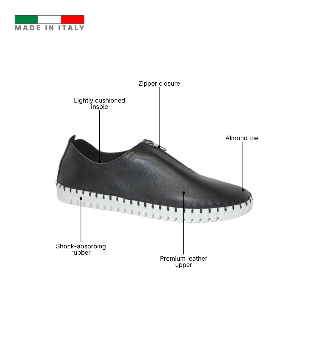 Eric Michael Marlo Leather Zipper Slip-On Sneaker