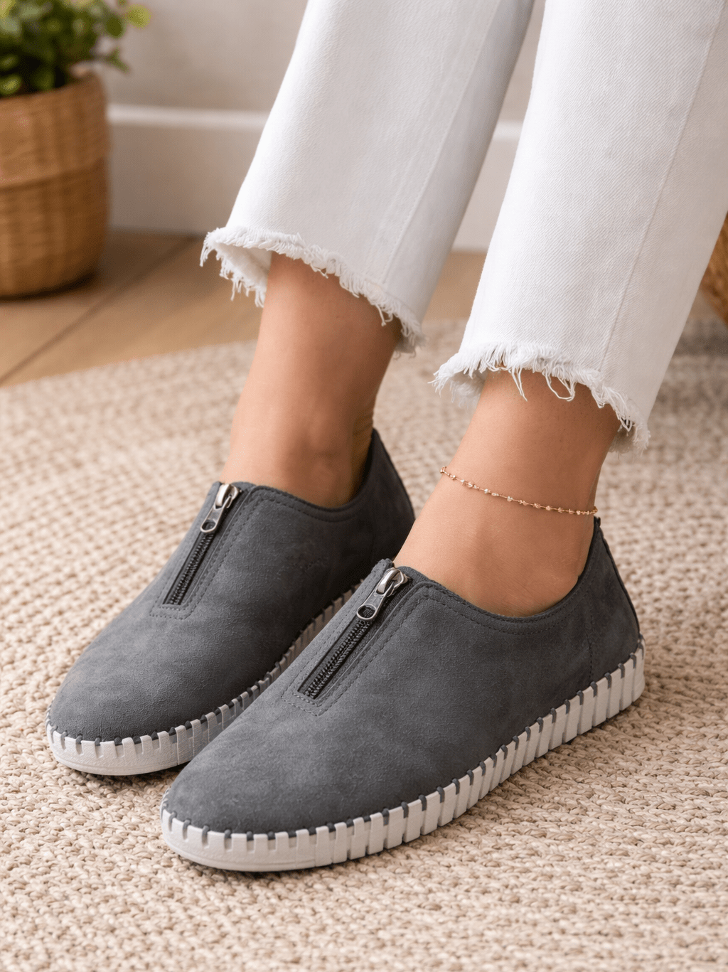 Eric Michael Marlo Leather Zipper Slip-On Sneaker
