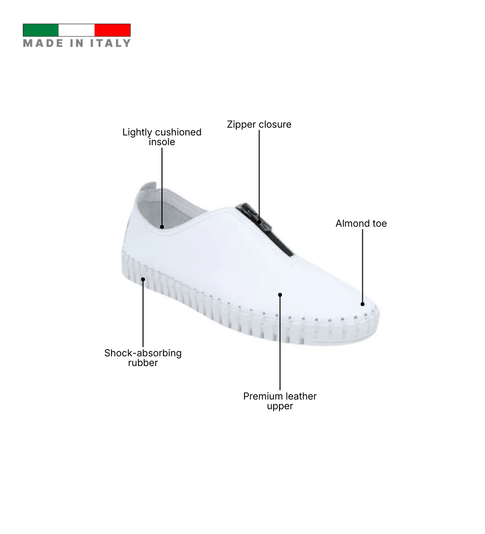 Eric Michael Marlo Leather Zipper Slip-On Sneaker