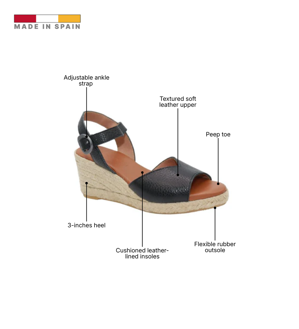 Eric Michael Napa Textured Leather Wedge Sandal