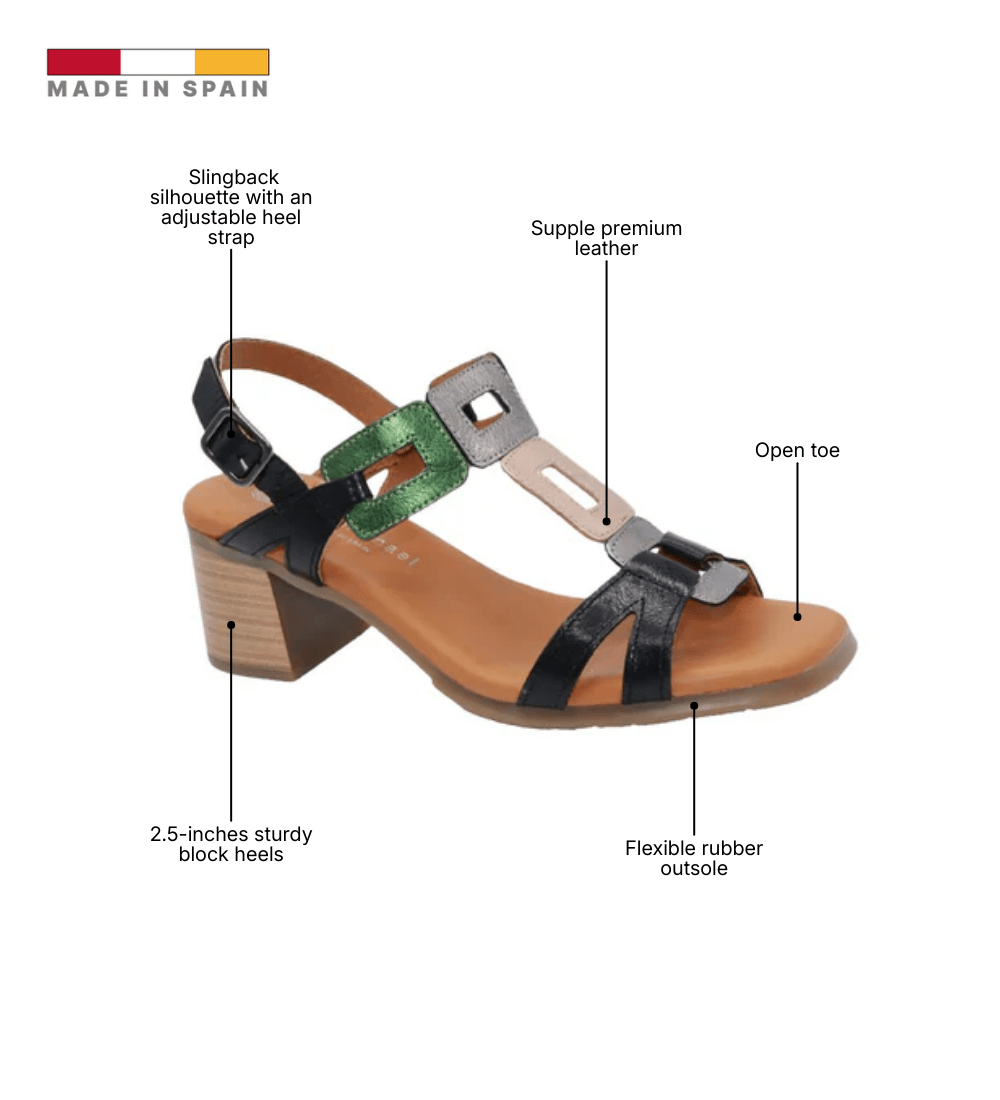 Eric Michael Nolita Leather Block Heel Sandal