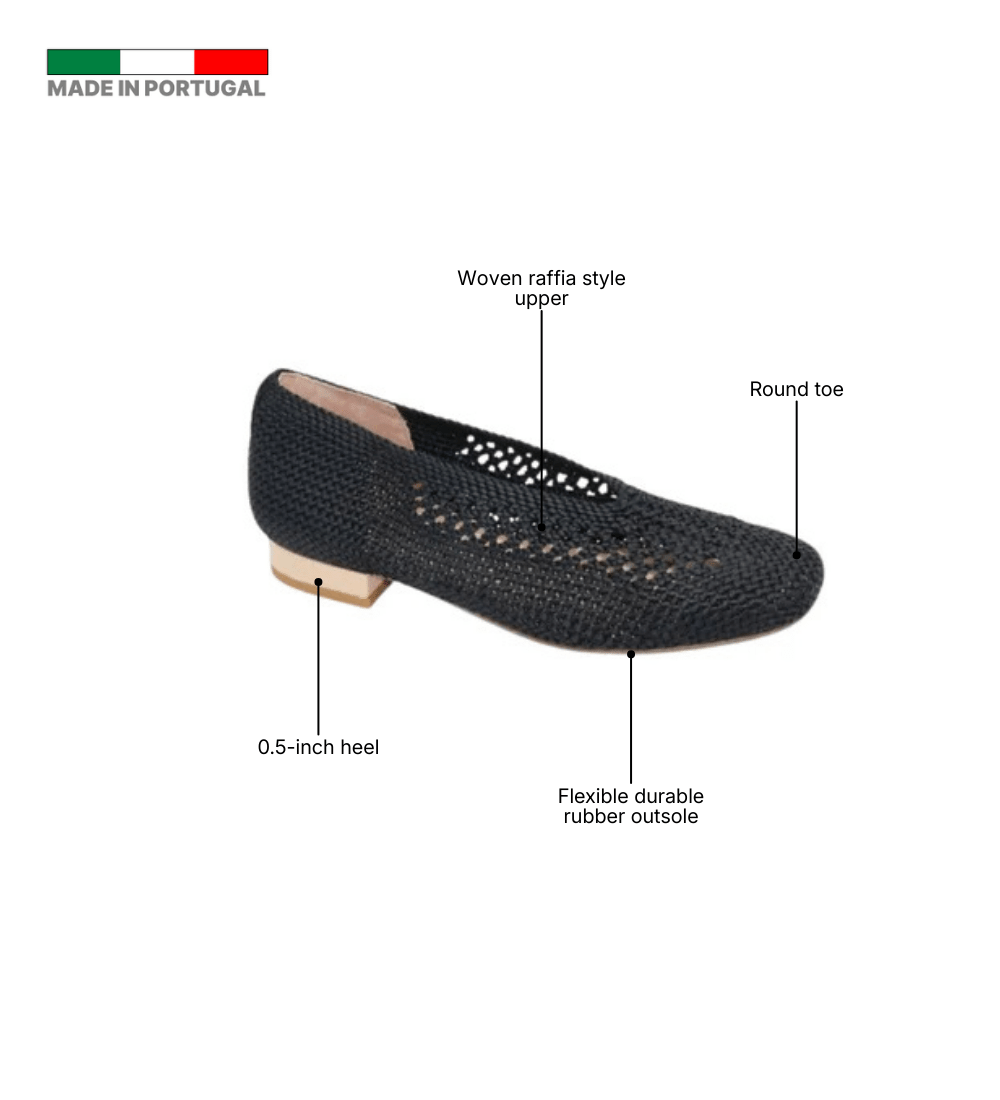 Eric Michael Olivia Woven Raffia Flat