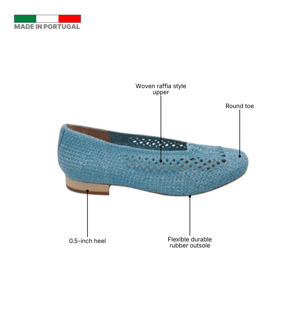 Eric Michael Olivia Woven Raffia Flat