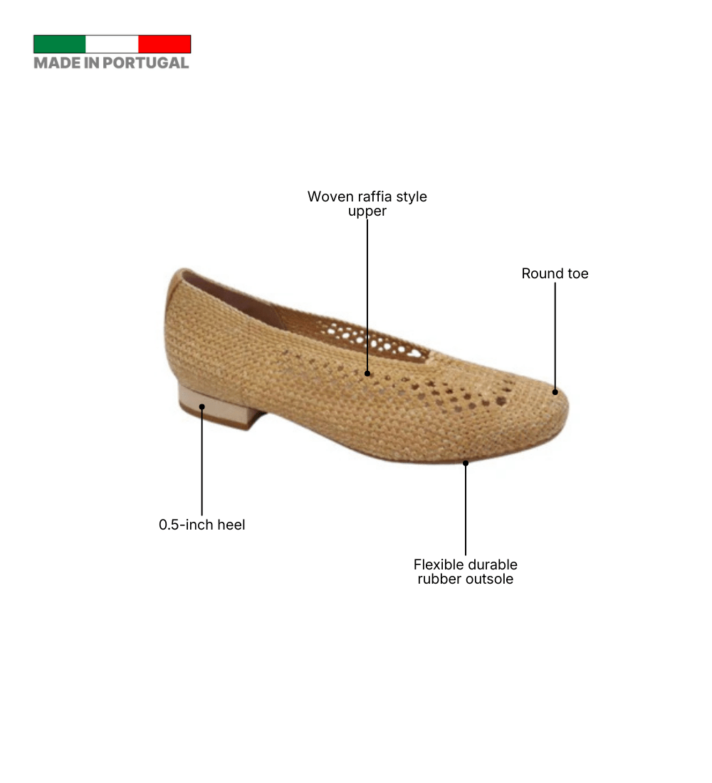 Eric Michael Olivia Woven Raffia Flat