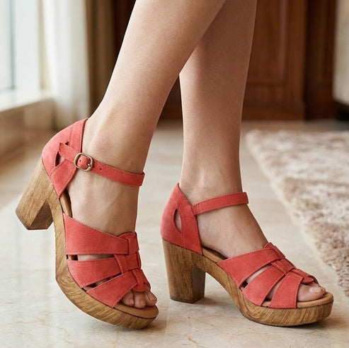 Eric Michael Savy Women’s Retro Platform Heel Sandal