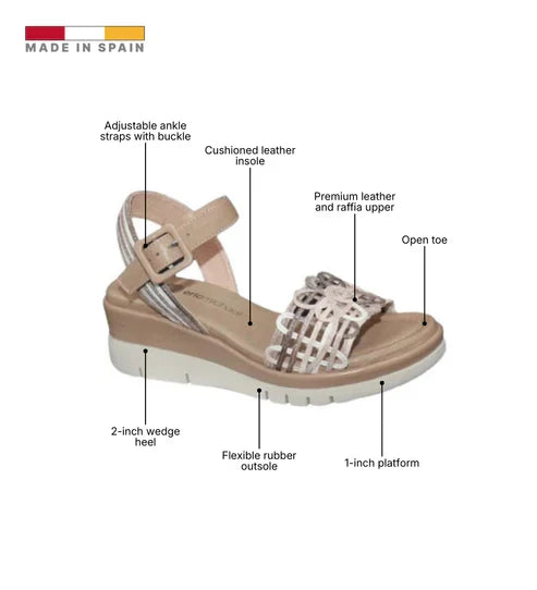 Eric Michael Vivian Women’s Leather Wedge Sandal