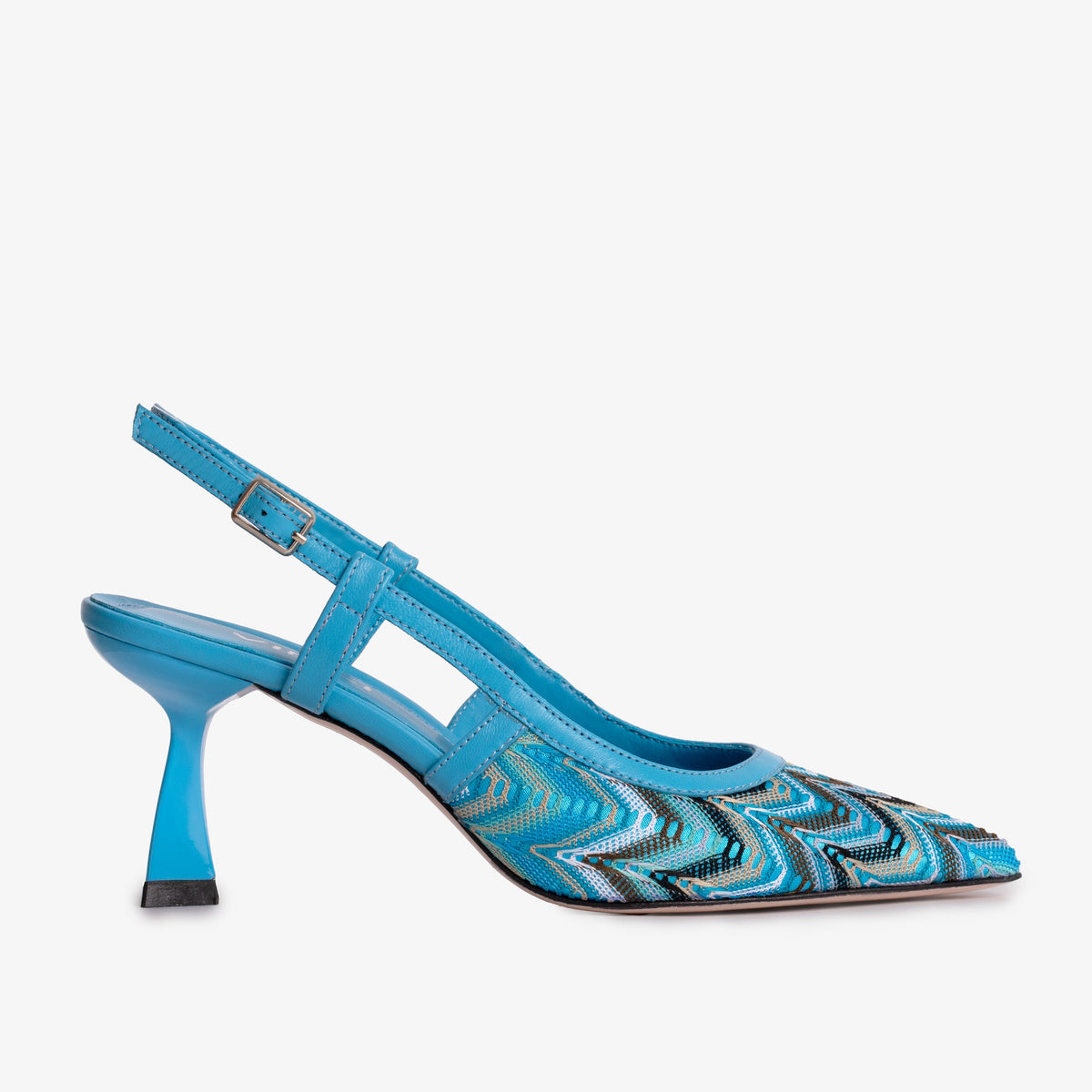 Vinci Leather The Napoli Blue Leather Slingback Women Sandal – product view 1
