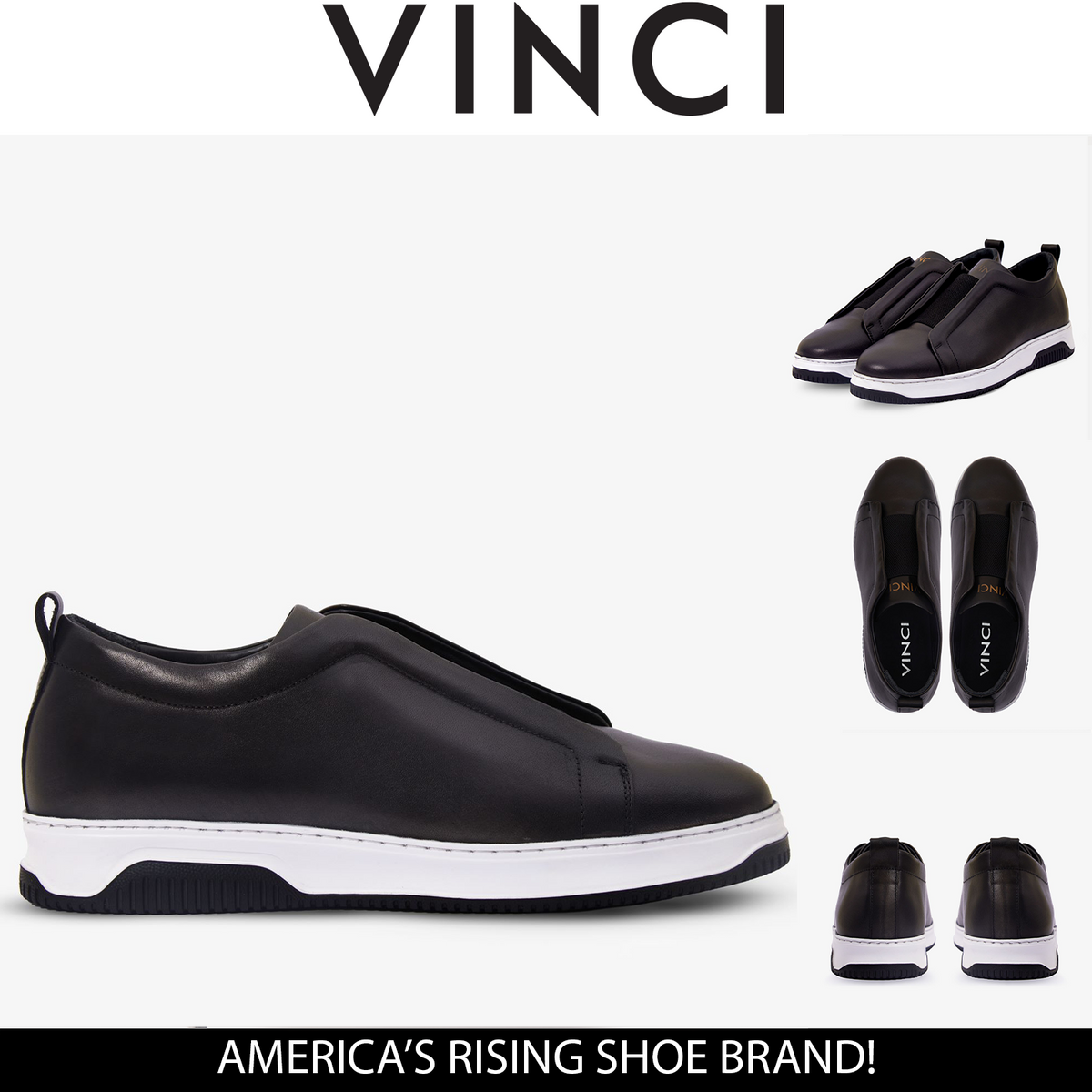 Vinci Leather The Urgup Black Men Sneaker – product view 6