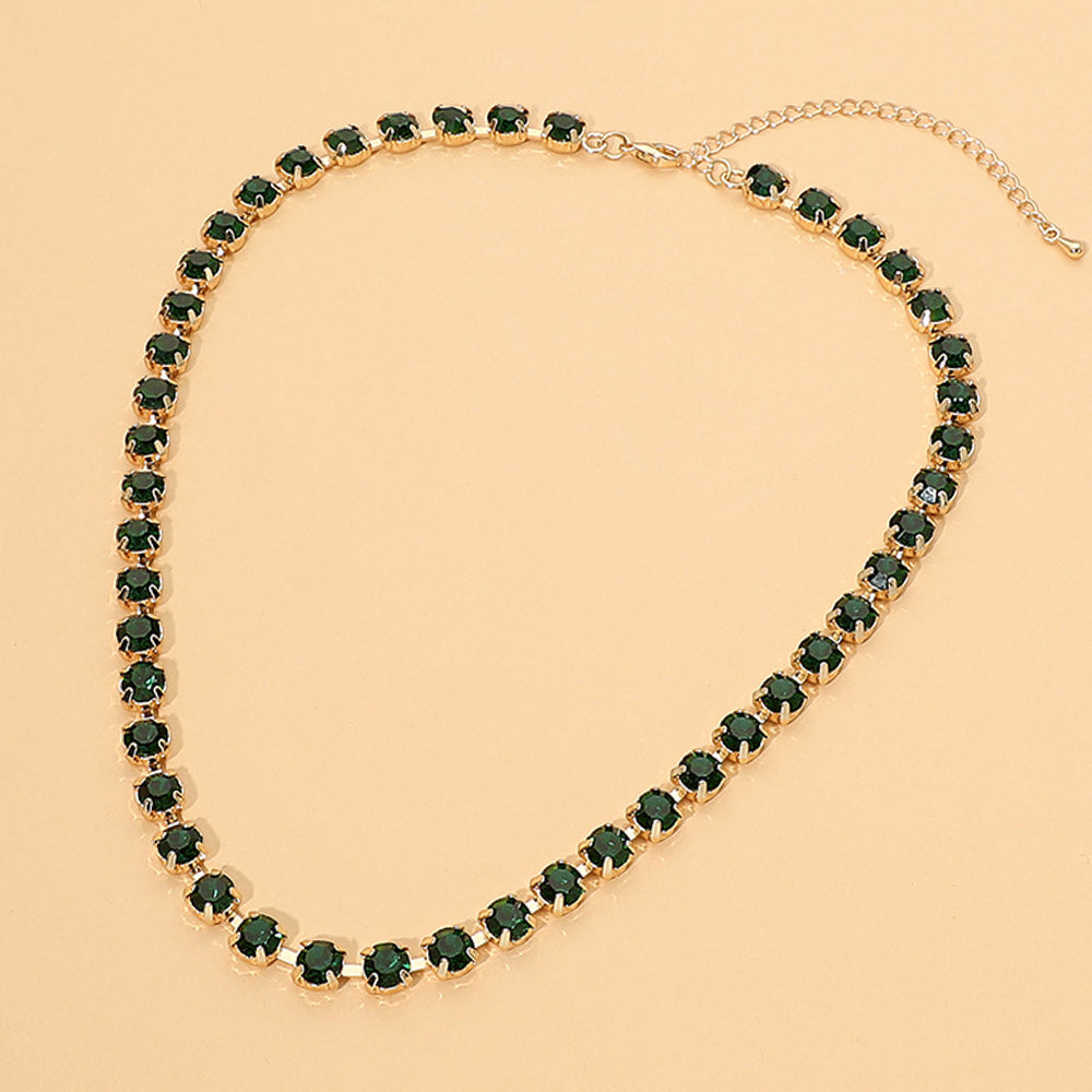 Round Stone Link Statement Necklace – product view 4