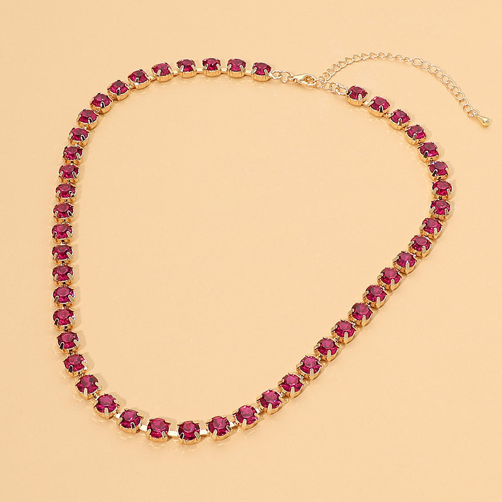 Round Stone Link Statement Necklace – product view 5