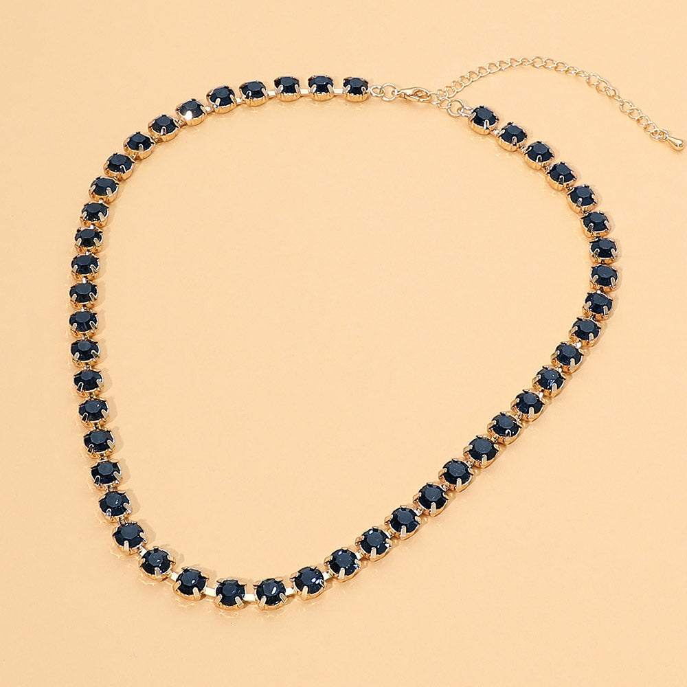 Round Stone Link Statement Necklace – product view 7