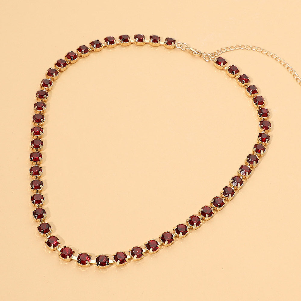 Round Stone Link Statement Necklace – product view 6
