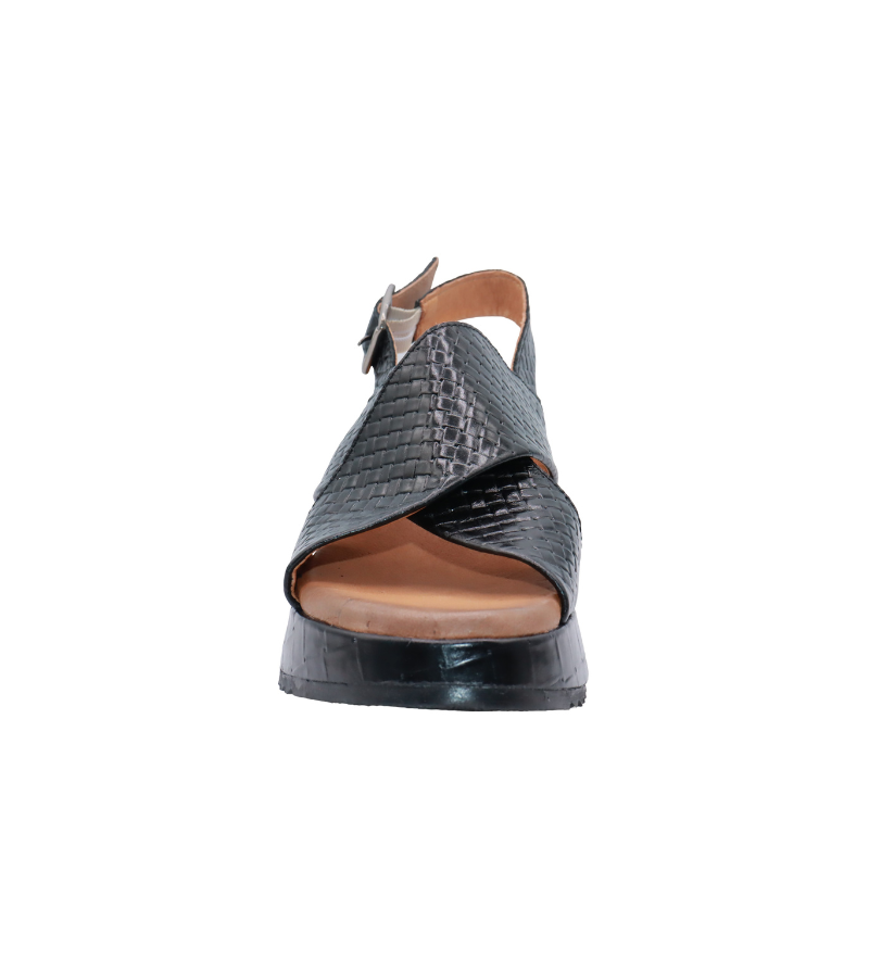 Eric Michael Fawna Braided Leather Wedge Sandal