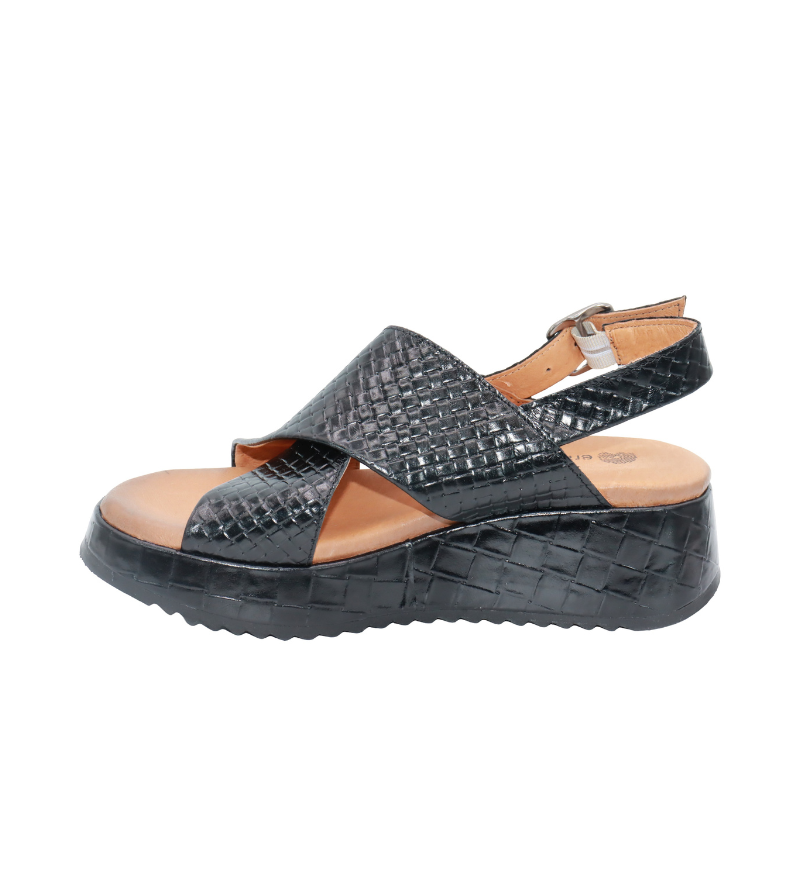 Eric Michael Fawna Braided Leather Wedge Sandal