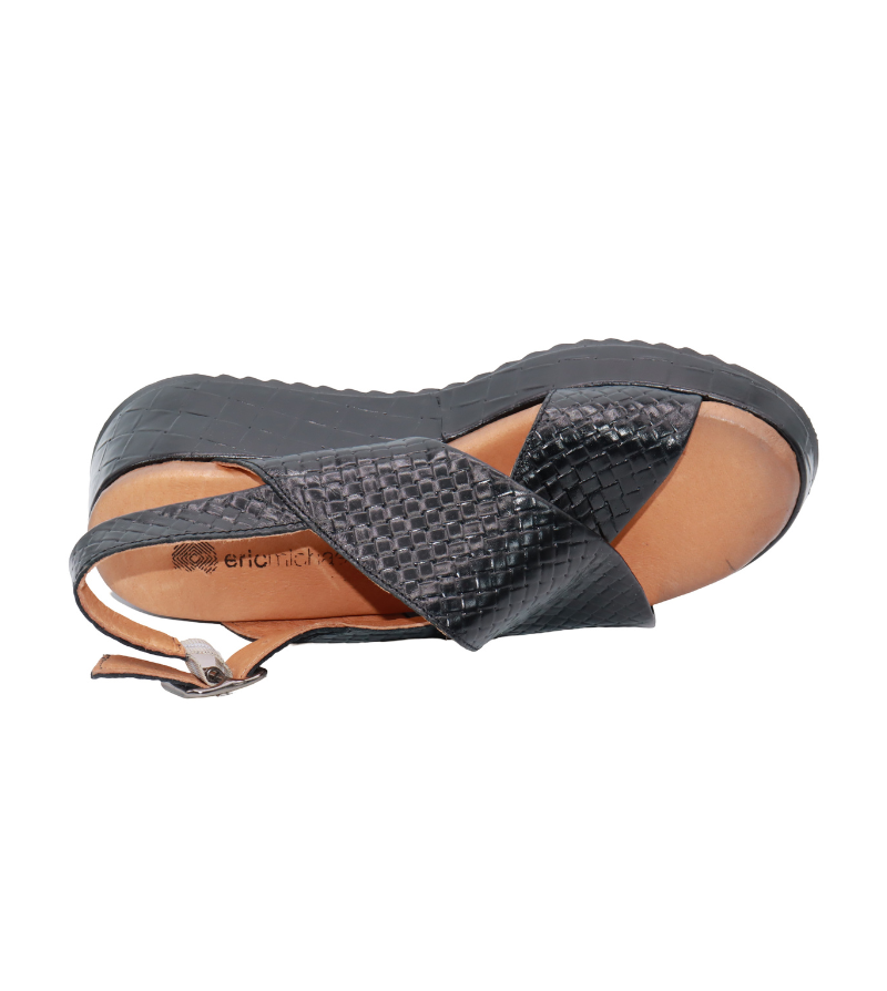 Eric Michael Fawna Braided Leather Wedge Sandal