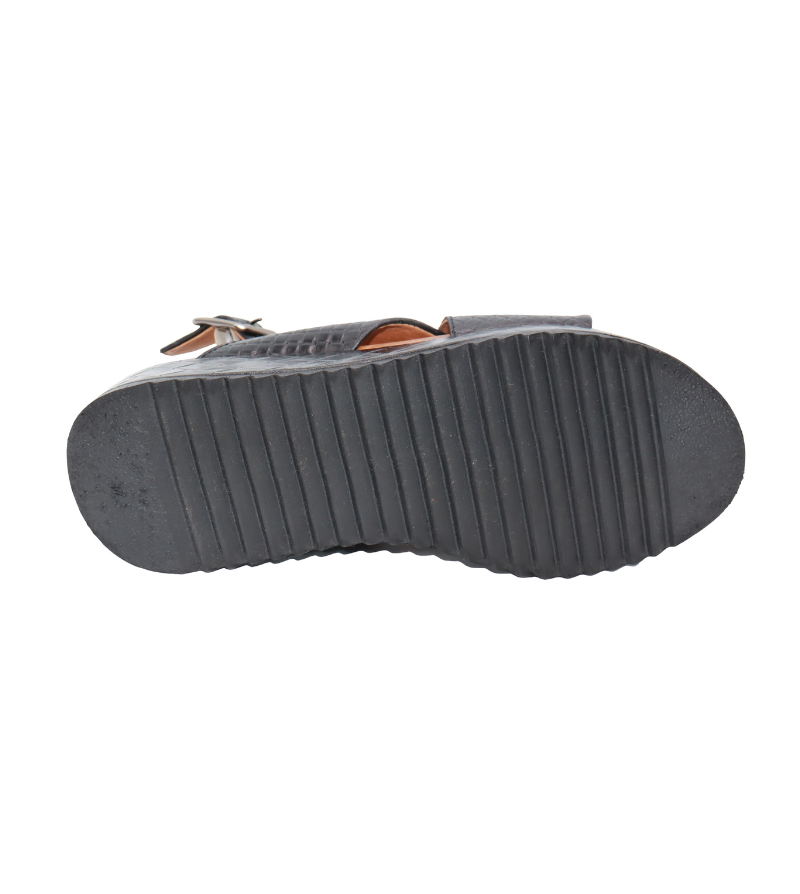 Eric Michael Fawna Braided Leather Wedge Sandal