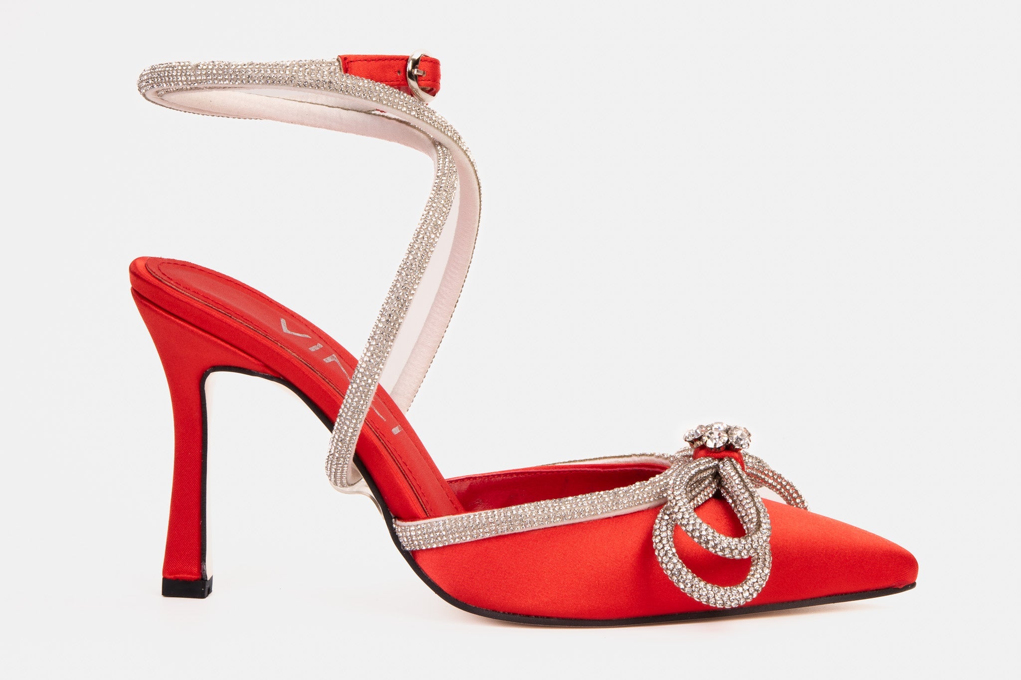 The Floransa Red Leather Pointy Toe Ankle Strap Women Sandal Final Sale!