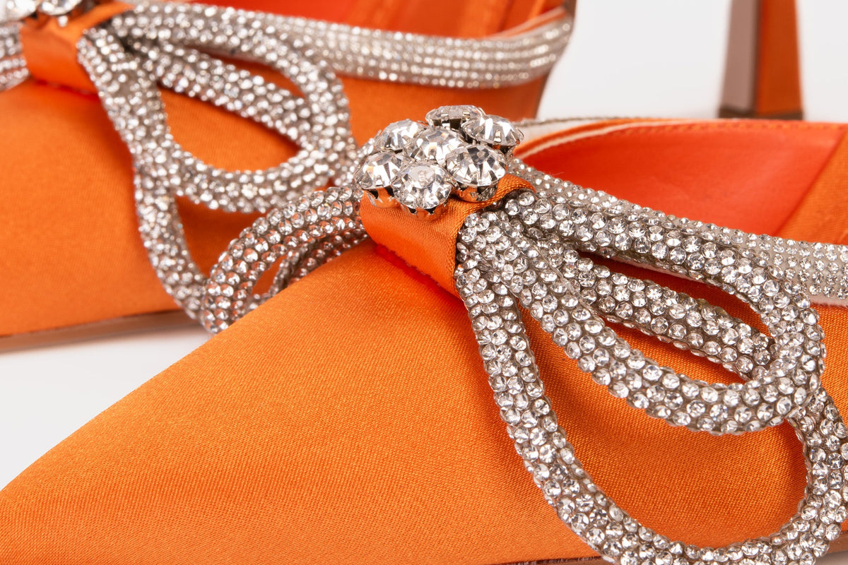 Vinci Leather The Floransa Orange Leather Pointy Toe Ankle Strap Women Sandal Final Sale! – product view 3