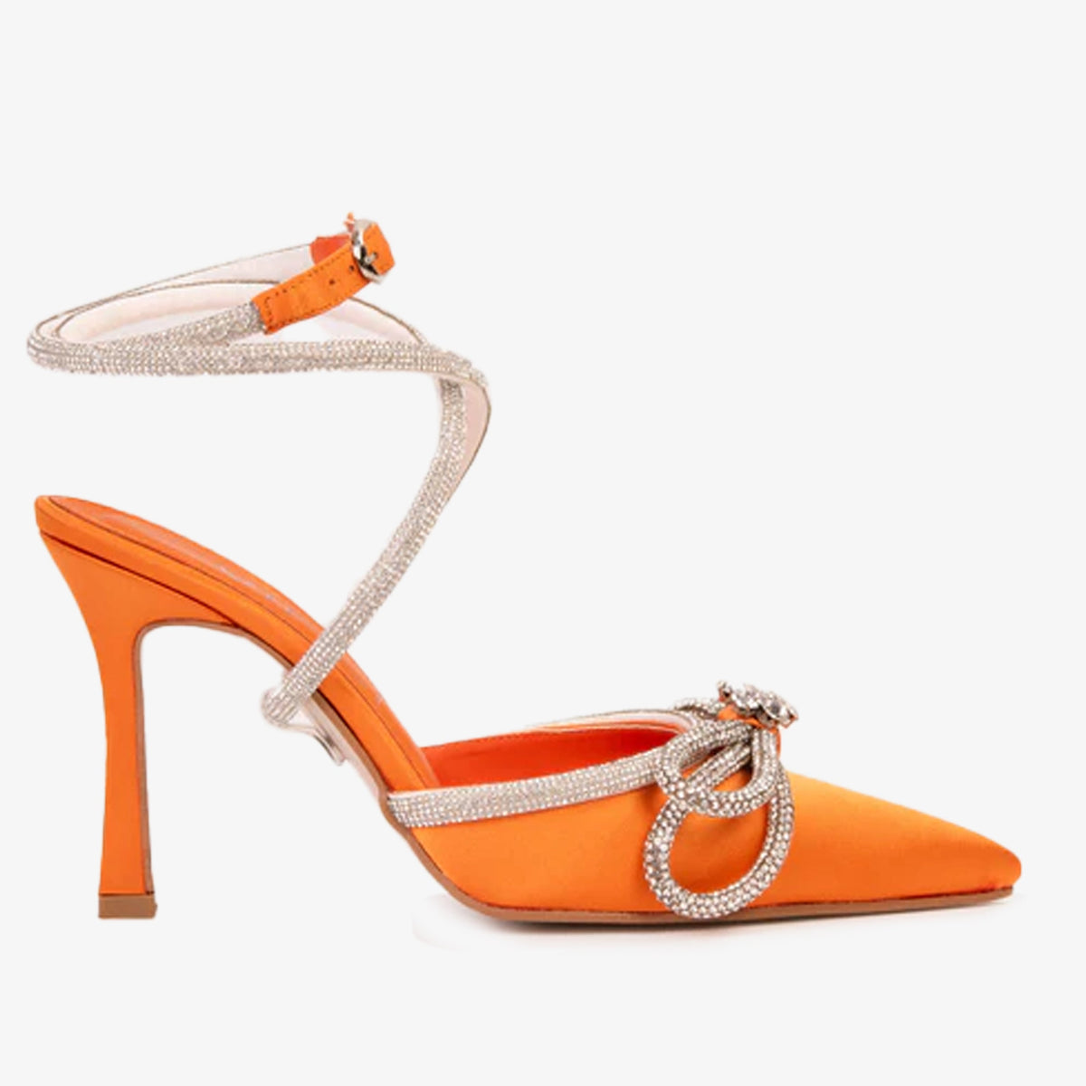 Vinci Leather The Floransa Orange Leather Pointy Toe Ankle Strap Women Sandal Final Sale! – product view 1