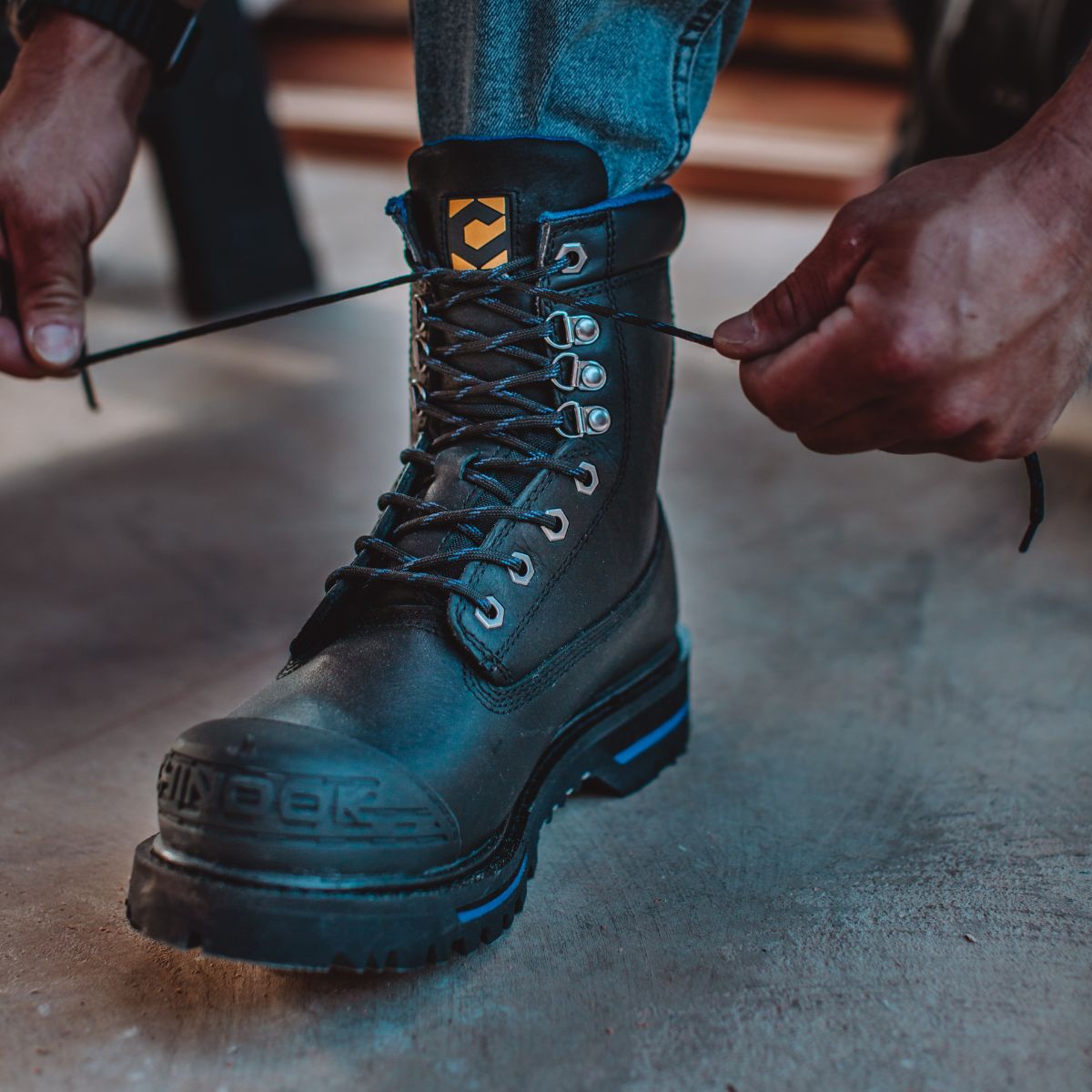 Tarantula 8" Steel Toe Men’s Waterproof Work Boot - Black – product view 8