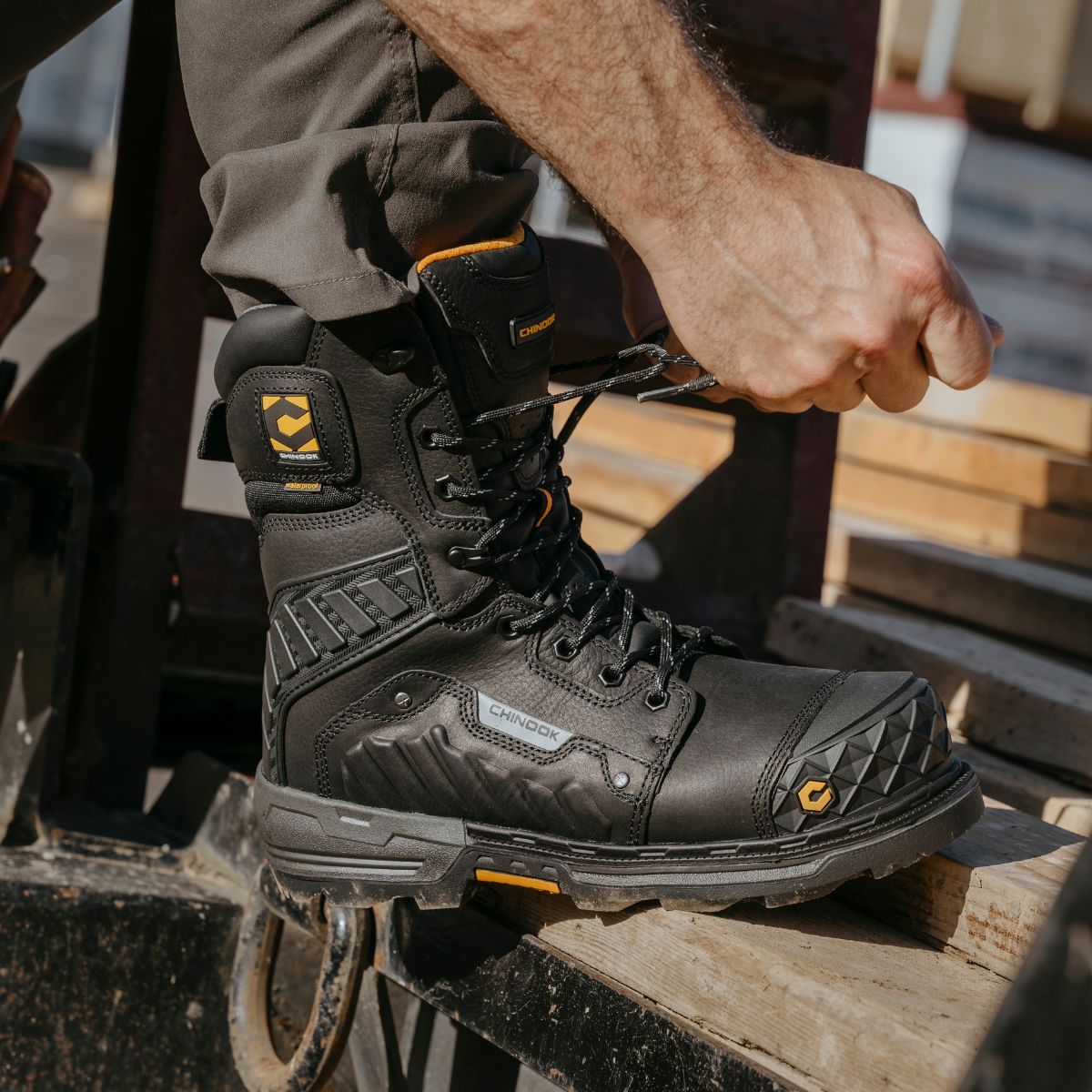 Scorpion 9” Composite Toe Men’s Waterproof Work Boot - Black