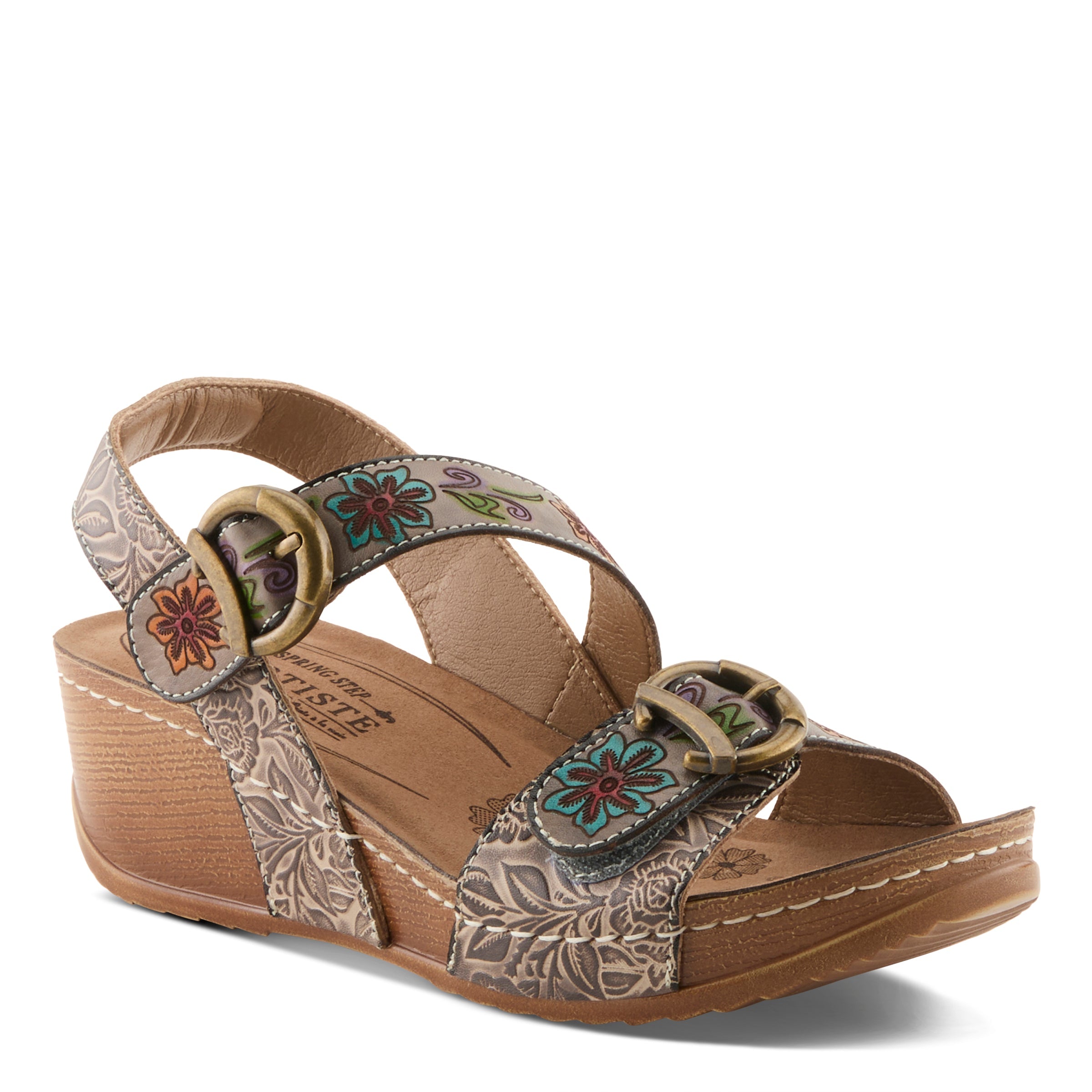 L'Artiste L'ARTISTE GOTTAGET SANDALS sandal in grey multi with handcrafted leather design