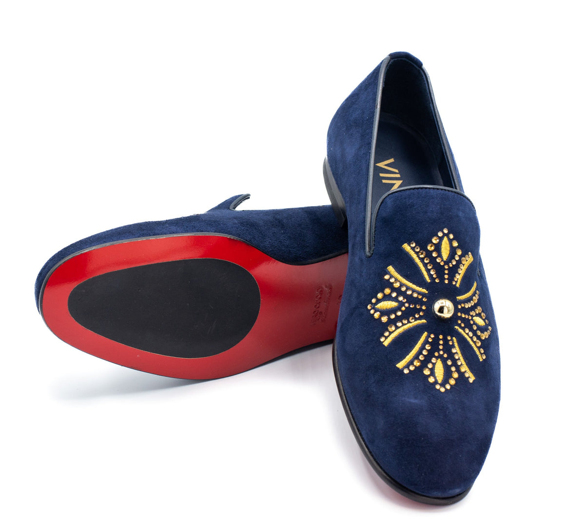 Vinci Leather The Lazio Shoe Navy Blue Suede Slip-on Loafer Men Shoe – product view 4