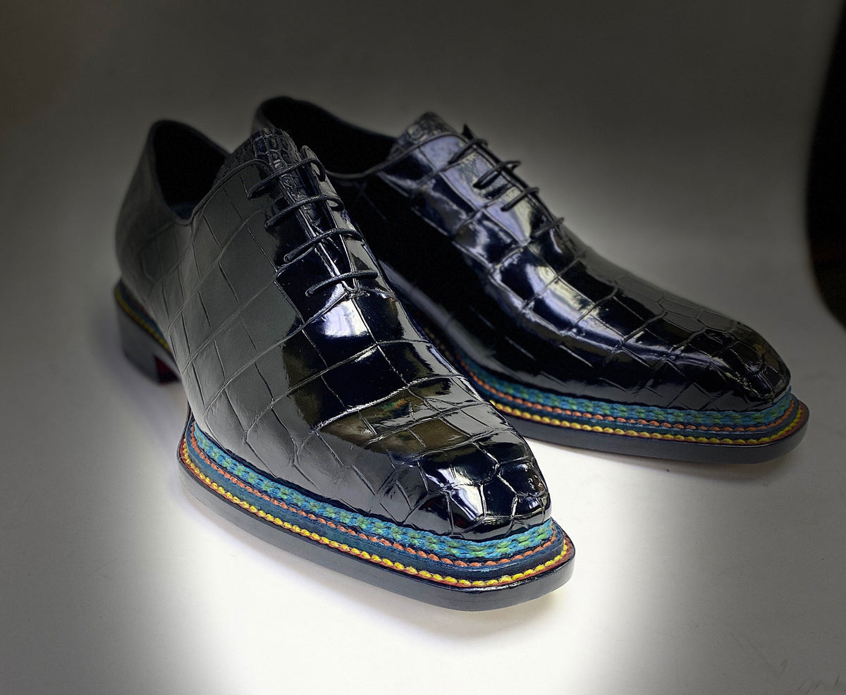 Maurice Custom Ghost Alligator Oxford - Black