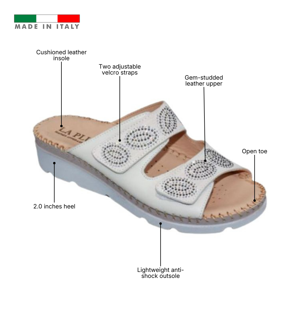 Glitz Gem-Studded Leather Sandal